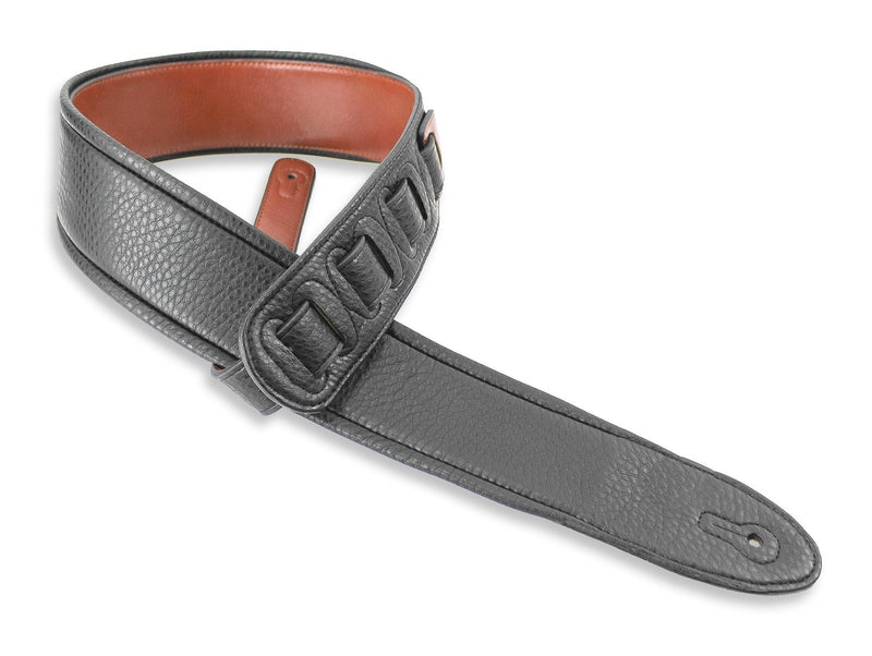 Walker & Williams G-28 Chestnut Brown Semi-Gloss Bullnose Guitar Strap with Padded Glove Leather Back