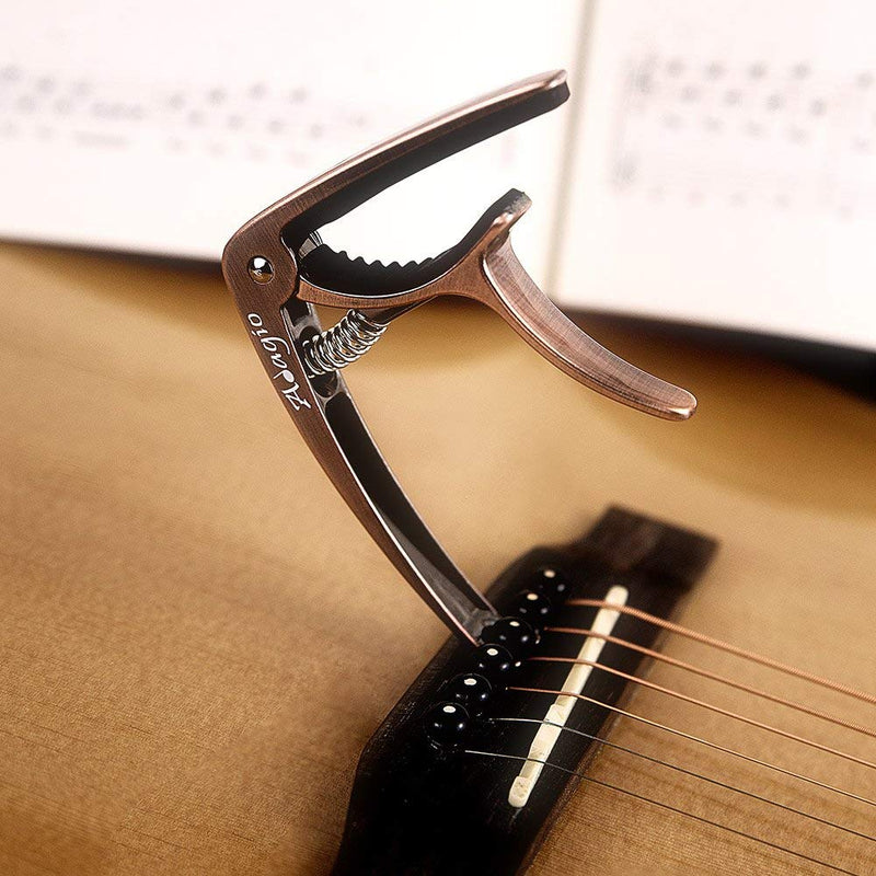 Adagio Pro DELUXE CAPO Suitable For Acoustic & Electric Guitars With Quick Release And Peg Puller In Bronze RRP £10.99