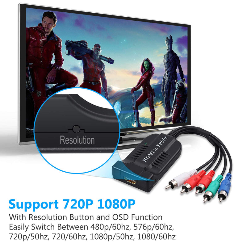 [AUSTRALIA] - eSynic HDMI to YPbPr Converter HDMI to Component Converter HDMI to RCA RGB YPbPr Male Scaler Support 720P/1080P for TVBOX VHS VCR DVD Recorders HDMI to RGB Adapter(Not Component to HDMI Converter) 