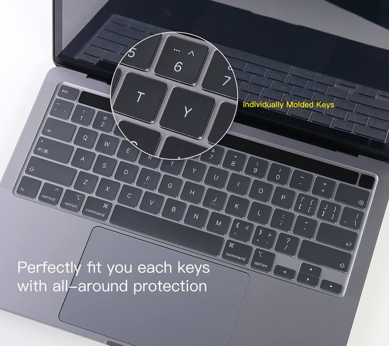[AUSTRALIA] - CaseBuy Premium Keyboard Cover for MacBook Pro 13 inch M2 2023 2022, 2021 2020 M1 A2338 A2289 A2251 Ultra Thin US Keyboard Protector for MacBook Pro 13" Touch Bar -Clear Macbook Pro 13"(2020-2023) Clear 