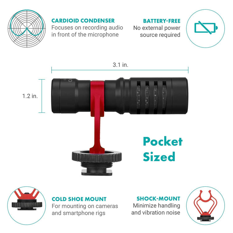 Movo Smartphone Video Rig with Shotgun Microphone, Grip Handle, Wrist Strap for iPhone X, XS, XS Max, 11, 12, 13, Pro Android and Other Smartphones - Perfect for TIK Tok or Vlogging Equipment