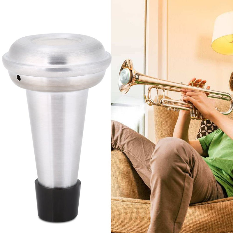 Trumpet Practice Mute, Trumpet Mute Aluminum Alloy Trumpet Mute with Rubber Practice Brasses Musical Instrument Upgrade Part Accessory