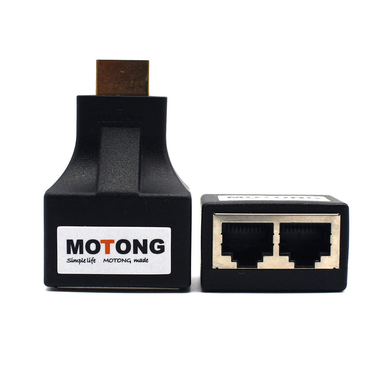 MOTONG 30M HDMI to Dual Port RJ45 Network Cable Extender Over by Cat 5e / 6 1080p up to Extender Repeater for PS3 HDTV HDPC STB