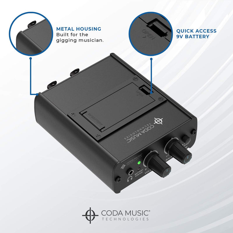 Wired in Ear Monitor System/IEM Personal Monitoring Headphone Amplifier with Mono & Stereo Panning, IEM-Stereo by Coda Music Technologies