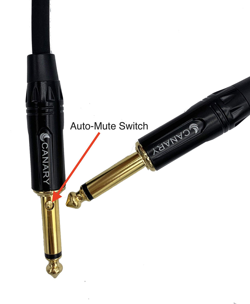 [AUSTRALIA] - Canary 20ft Premium Instrument Cable with Auto-Mute Switch - 1/4" Gold Straight to Straight Plugs 