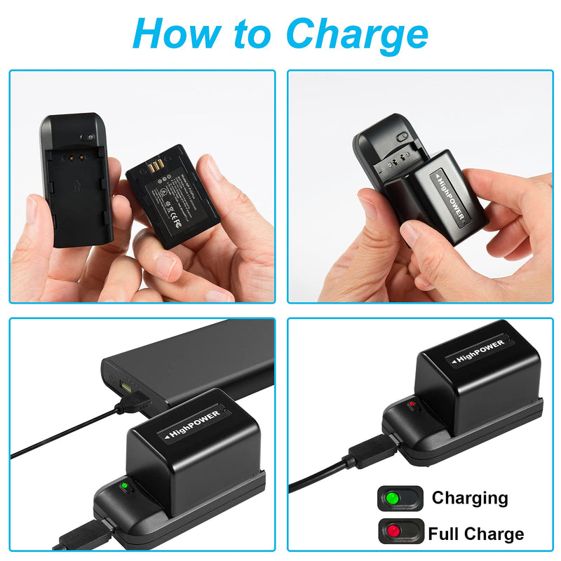 [AUSTRALIA] - Camcorder Video Digital Camera Travel Charger and 3.7V 2000mAh NP-FV5 Plus Li-ion Rechargeable Battery（NP-FV5 Plus Battery Charger） 