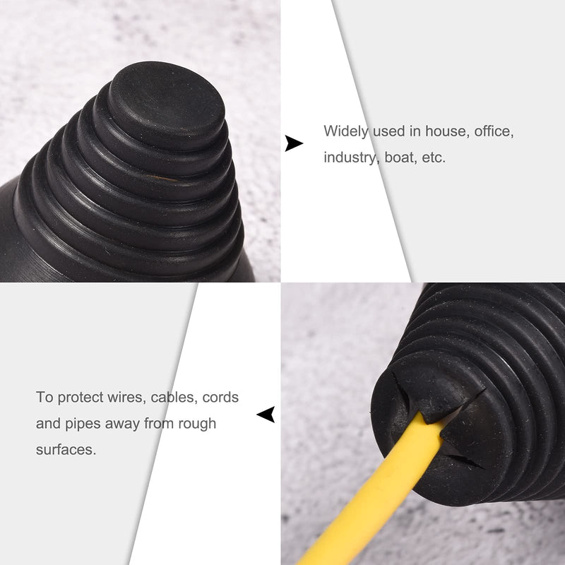 MECCANIXITY Rubber Grommet Mount Dia 30 mm Conical for Wire Protect of Thick Plate Pack of 6