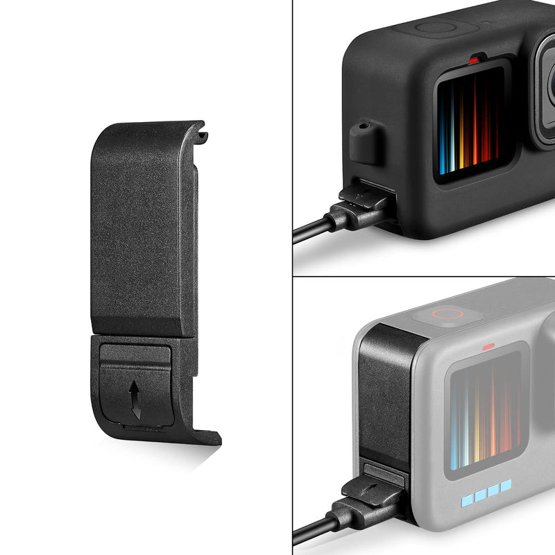 Accessories Kit Compatible with GoPro Hero 10/9 Black Silicone Sleeve Protective Case Tempered Glass Screen Protector Battery Cover for GoPro Hero 10/9
