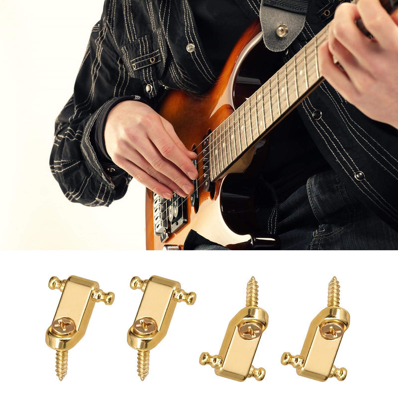 4 Pack Guitar Roller String Tree Retainers with 10mm Screw Accessories Electric Guitar Bass Replacement Parts Gold