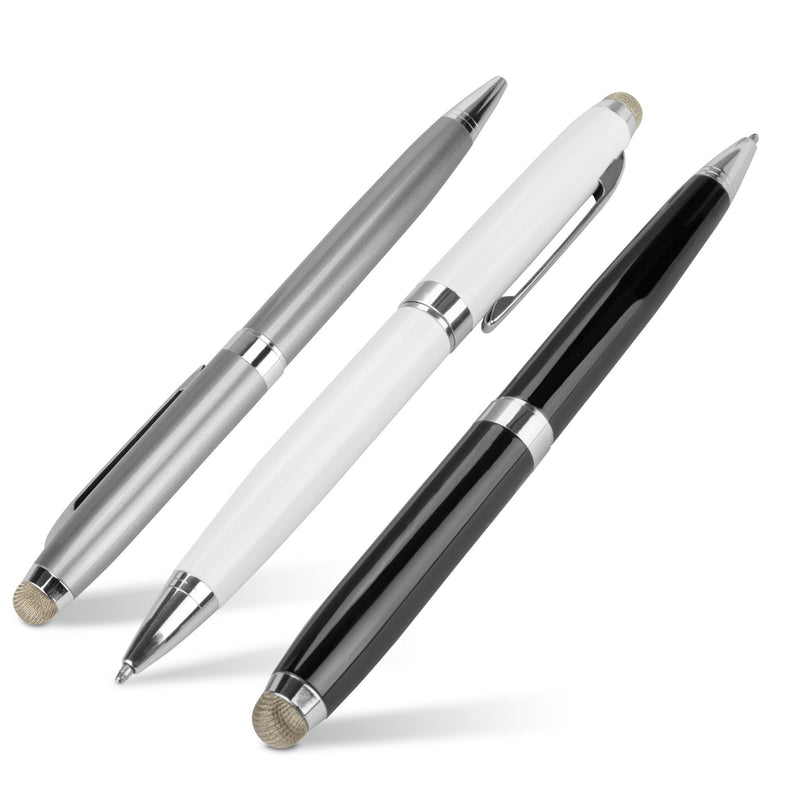 Stylus Pen for iPad 4 (Stylus Pen by BoxWave) - EverTouch Meritus Capacitive Styra, Capacitive Stylus with Rollerball Pen for iPad 4, Apple iPad 4 - Metallic Silver