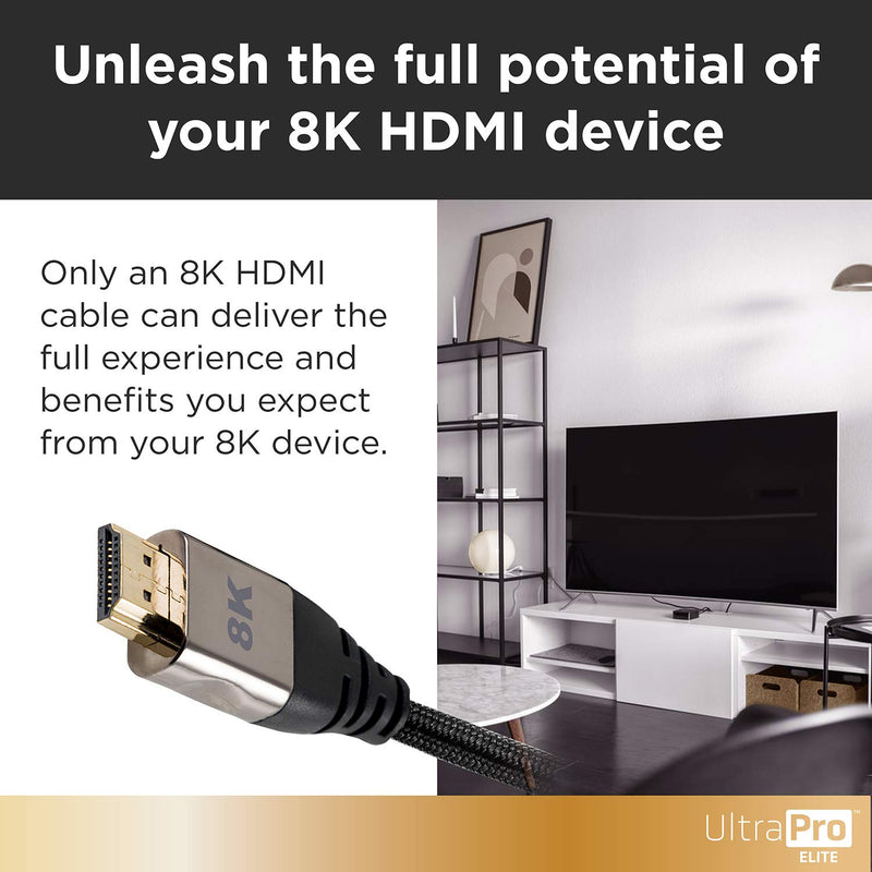 UltraPro 8K HDMI Cable, 3 ft. HDMI 2.1, 8K @ 60Hz, 4K @ 120Hz, High-Speed 48Gbps, for PS5, Xbox Series X and 8K TV and Monitors, HDCP 2.2, eARC HDR VRR Low Latency, 57345 8K | HDMI 2.1 3 ft.
