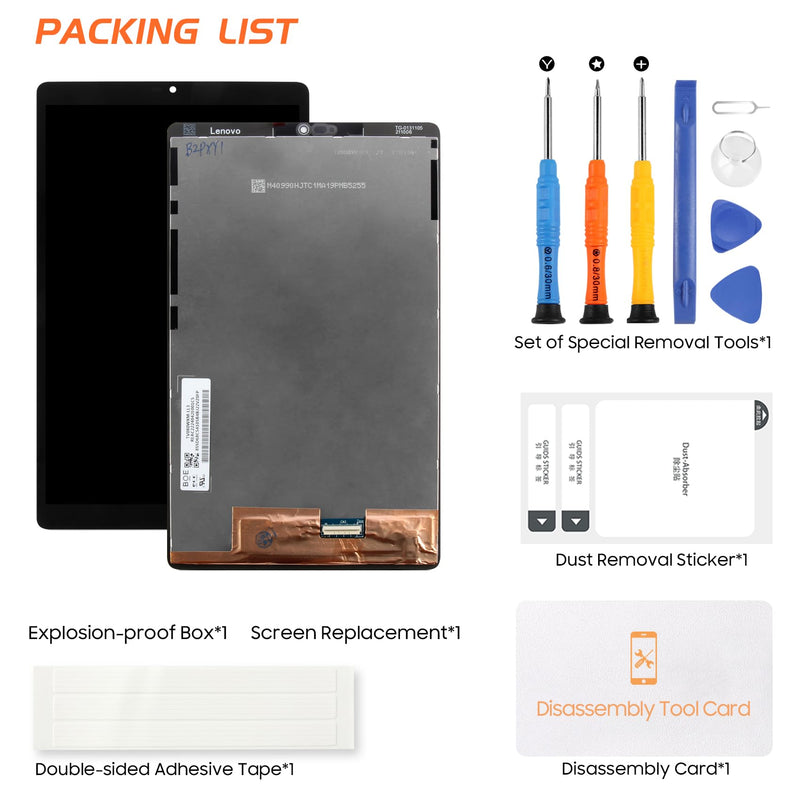 AGCUT Screen Replacement for Lenovo Tab M8 LCD Display TB-8505X Touch Digitizer Compatible with Model TB-8505F TB-8505FS Assembly Repair Parts with Free Tools in Black 8 inch