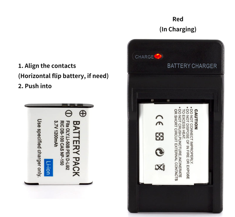 [AUSTRALIA] - Norifon LI-50B Charger for Olympus D-750, SH-21, SP-800UZ, SP-810UZ, SP-815UZ, Stylus 1010, 1030SW, SZ-12, SZ-14, Tough TG-2, VR-340, VR-350, XZ-1 and More with Foldable Plug, Black (LI-50B-W) Wall Charger 