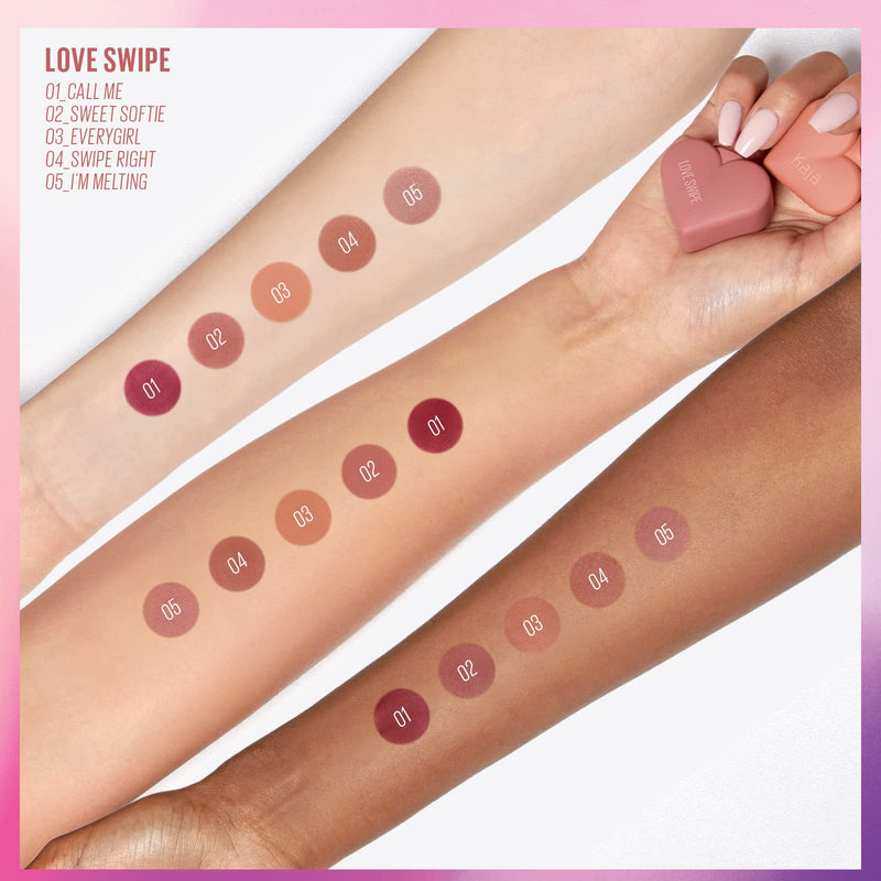 KAJA LOVE SWIPE | Velvety, Air-whipped Lip Mousse with Velvet Finish | Easily Buildable and Blendable | 01 Call Me | Formulated Without Parabens and Phthalates | K-beauty, Vegan, Cruelty-Free