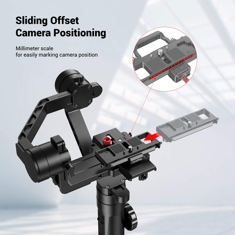 SMALLRIG Offset Plate Kit for BMPCC 4K and 6K Compatible with DJI Ronin S Zhiyun Crane 2 Moza Air 2 - BSS2403