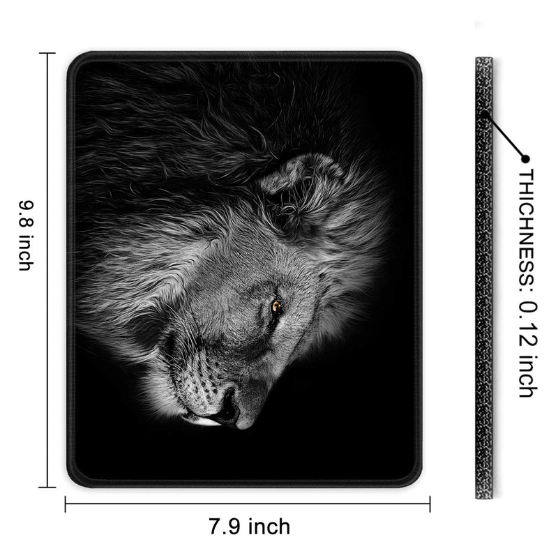 Auhoahsil Mouse Pad, Square Animal Theme Anti-Slip Rubber Mousepad with Durable Stitched Edge for Gaming Office Laptop Computer Men Women Kids, Cute Custom Pattern,9.8 x 7.9 in, Majestic Lion Design Square - 10.2 x 8.7 Inch