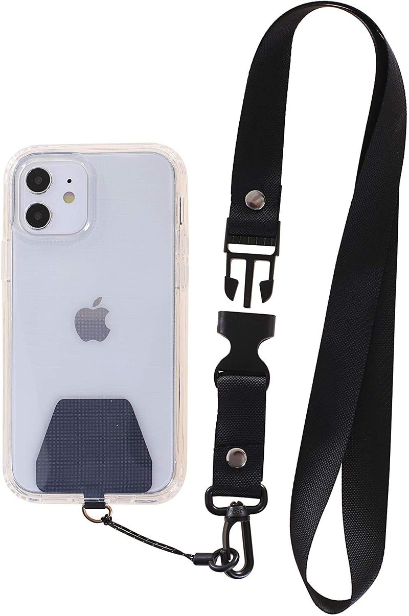 [2 Pack] Cellphone Lanyard Tether, Universal Detachable Neck Strap with Patch for Most Cell Phone Case & iPhone Case (Black+Leopard) Black+Leopard