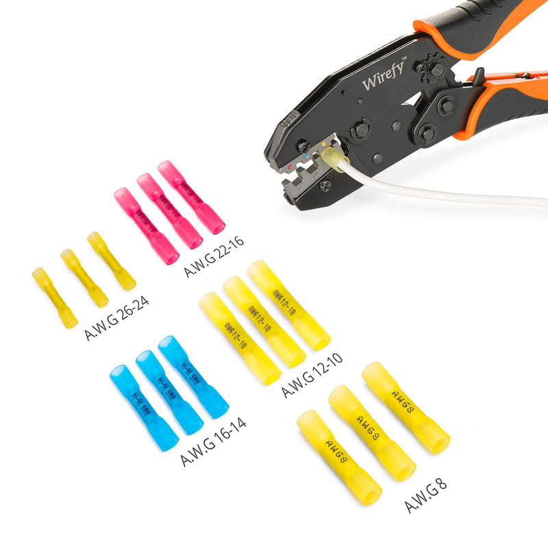 Wirefy 150 PCS Heat Shrink Butt Connectors Blue 16-14 AWG - Marine Grade Butt Connectors - Wire Butt Splice Connectors - Electrical Waterproof Heat Shrink Butts