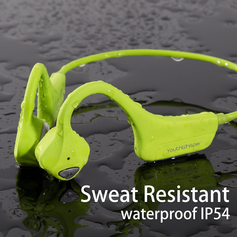[AUSTRALIA] - YouthWhisper-Bone Conduction Headphones Bluetooth - Headset Wireless with Microphones, Open-Ear, Lightweight Sweat-Proof for Sports Running Fitness Yoga Green 