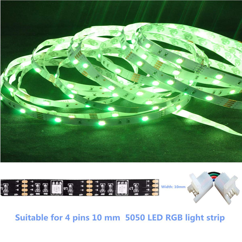 [AUSTRALIA] - 4-Pin LED Light Connectors L Shape Angle Adjustable LED Light Strip Connectors for 10mm 5050 RGB LED Strip Lights (10 Pcs) 