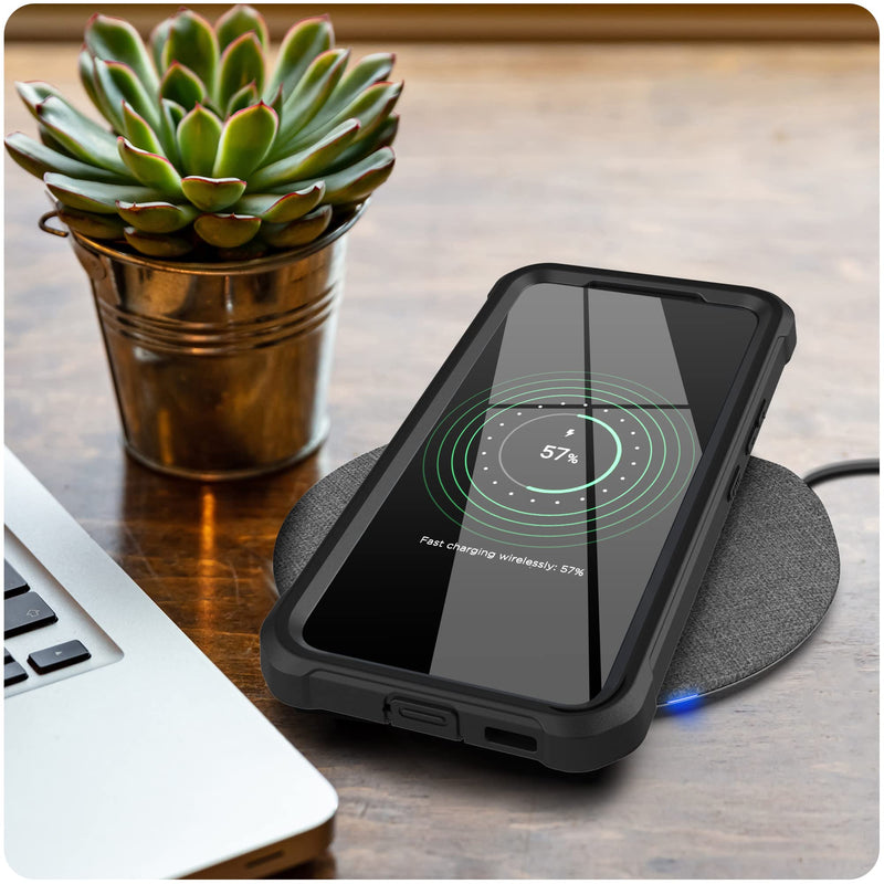 2-in-1 Encased Belt Pouch with Case for Galaxy S22 (Mil-Spec) Dual Layer Impact Cover with Ballistic Nylon Phone Holster Clip (Samsung S22 6.1" 5G)