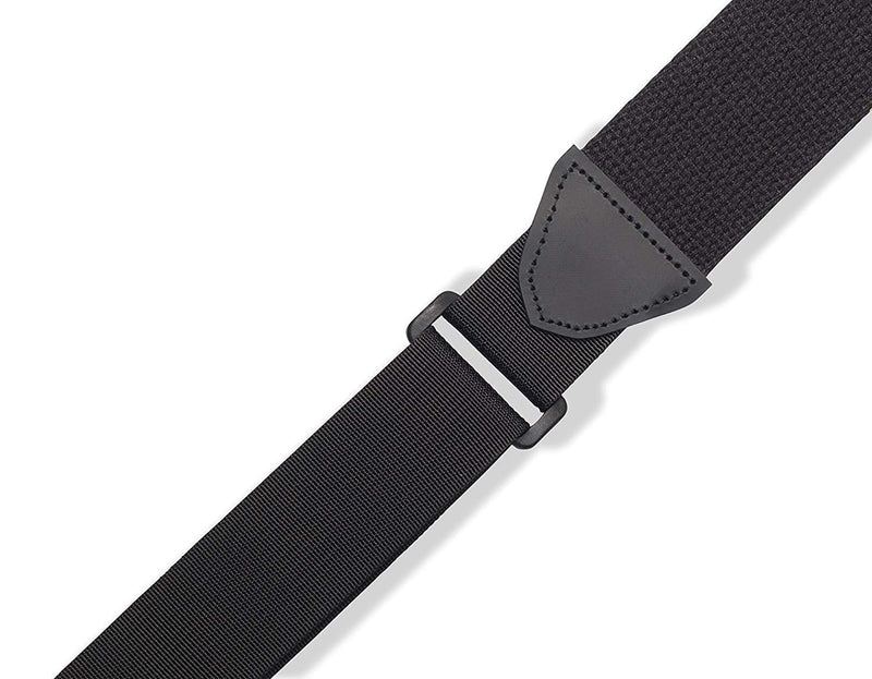 Levy's Leathers Right Height Guitar Strap with RipChord Quick Adjustment Technology; 2" Wide Cotton - Black (MRHC-BLK)