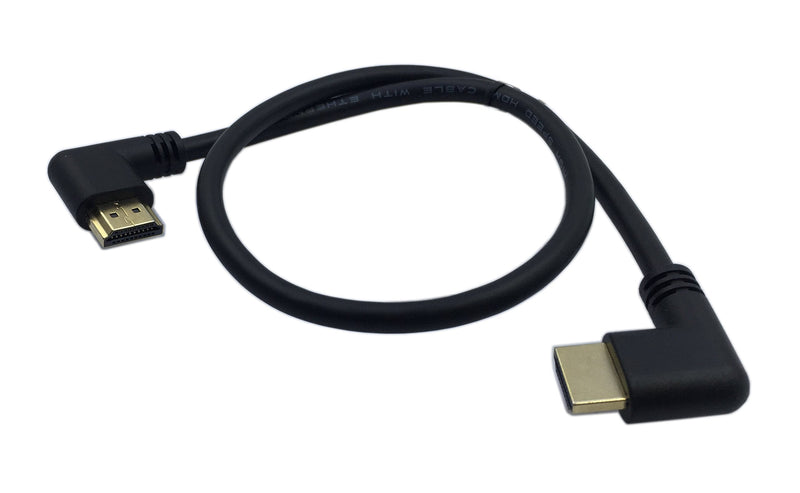 [AUSTRALIA] - Cerrxian 0.5m High Speed HDMI 2.0 HDMI Left Angle Male to HDMI Left Angle Male Short Cable Ultra HD 4k x 2k HDMI Cable Supports Ethernet, 3D, 4K and Audio for TVs, Laptops (Black)(lm-lm) 0.5m left male-left male 