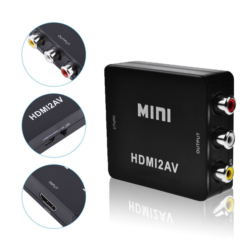 Digital HDMI to RCA Composite Video Audio AV CVBS Adapter Converter 720p/1080p (Color : Black)
