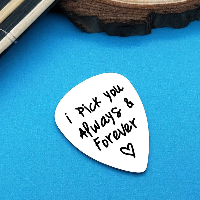 Anniversary Gifts for Him Boyfriend I Pick You Always and Forever Guitar Pick Anniversary Gifts for Husband Birthday Christmas Gifts Valentines Day Gifts for Men