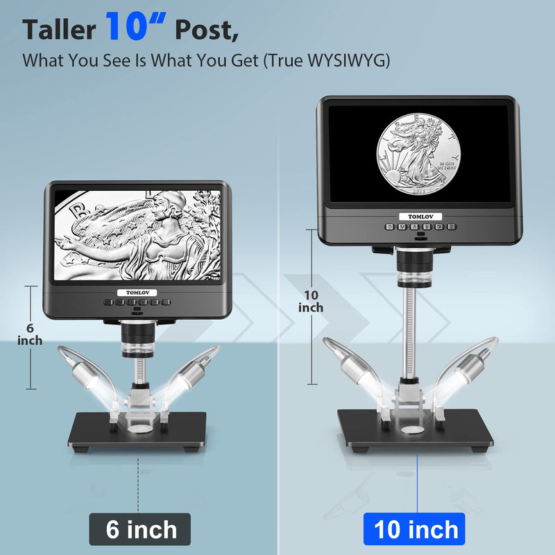 TOMLOV Digital Microscope Stand BR02, Adjustable Holder Post Support Bracket for Max 1.65" Diameter Tomlov LCD Digital Microscope DM10 AD206 AD207 Camera,Aluminium Alloy (Base Board Not Included)