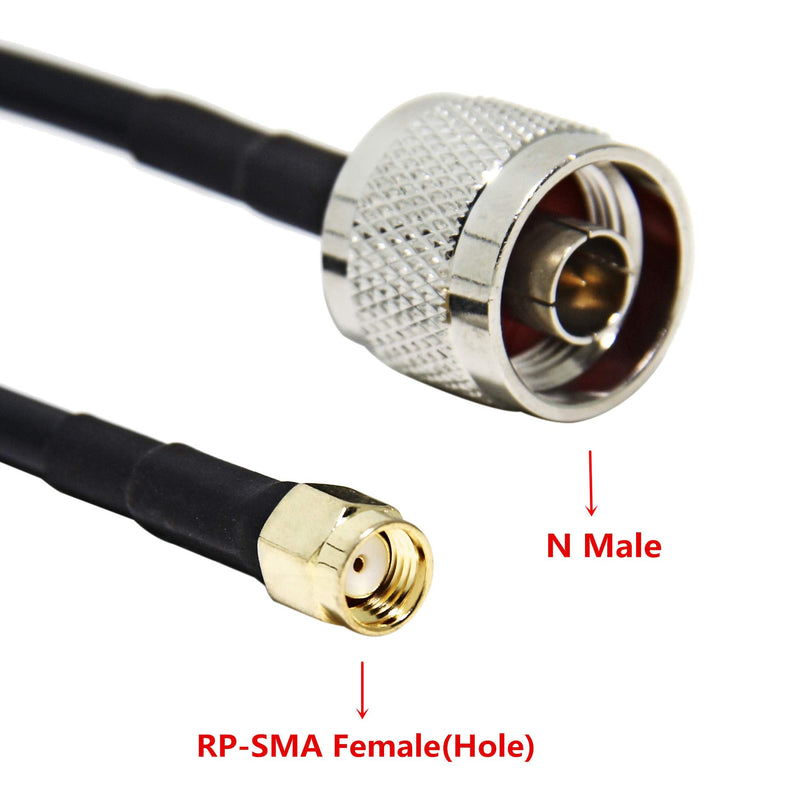 N Male to RP-SMA Male, 10ft RFAdapter Ultra Low Loss Antenna Coax Cable Pigtail Jumper with Weatherproof Connector 3m for Yagi TP-Link 2.4Ghz Antenna, Router, WiFi and ALFA Extender, APs, Receiver 3m(10FT)