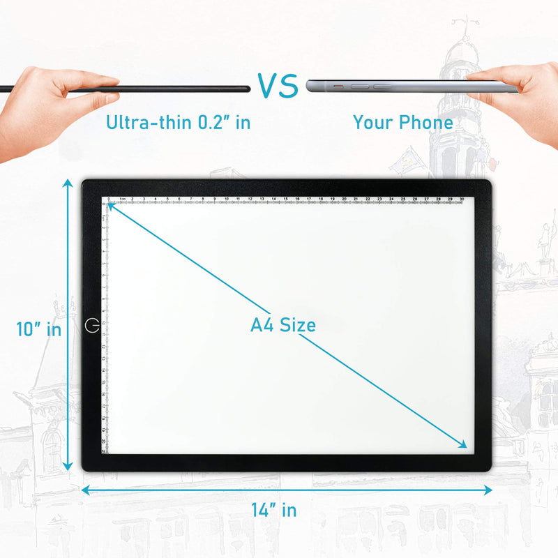 A4 Light Board Dimmable Brightness Portable Ultra-Thin Tracing Light Box,Cotanic LED Light Pad for Artists Drawing Sketching Animation,USB Power Cable 2 Magnet Included