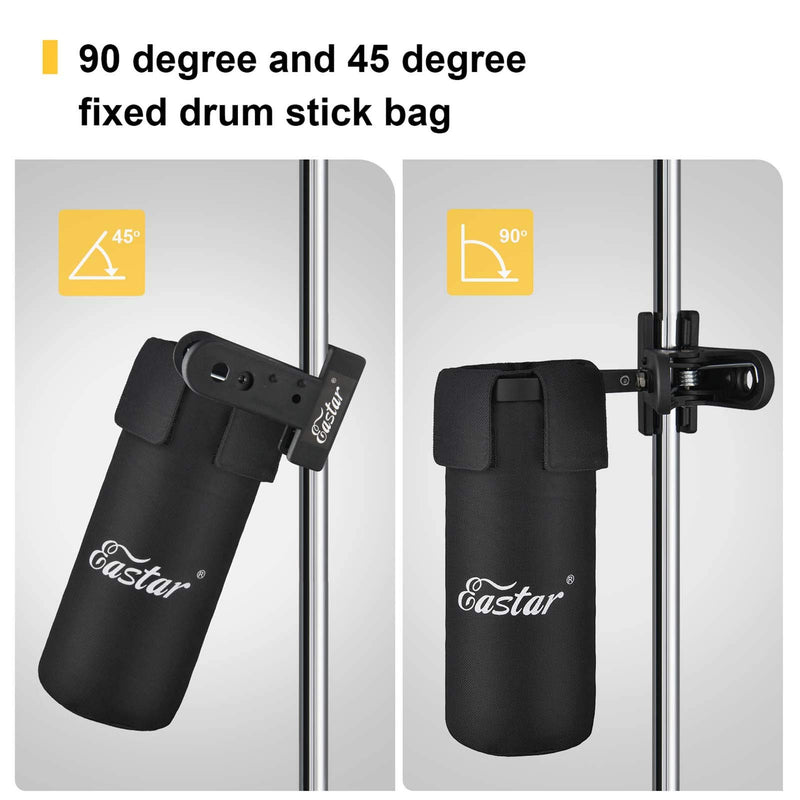 Eastar Drumstick Holder, Drum Sticks Holder for Drum Set Clamp On Large Capacity Clip on Drum Stick Holder Bag Container for Multi Pair Up to 12 Pairs EST-007A