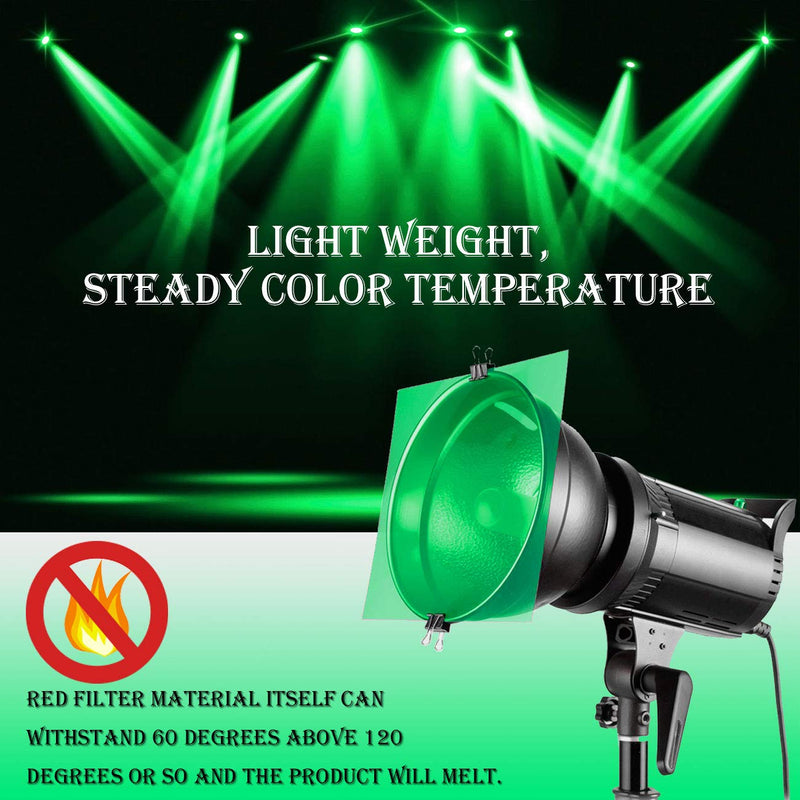 10 Pieces Transparent Green Correction Lighting Gel Filter - Gel Light Filter Plastic Sheet, 8.5 x 11-Inches