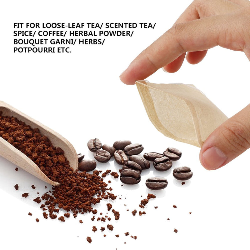 300PCS Tea Filter Bags , Disposable Paper Tea Bag with Drawstring Safe Strong Penetration Unbleached Paper for Loose Leaf Tea and Coffee（5x6CM) 300pcs 5x6CM