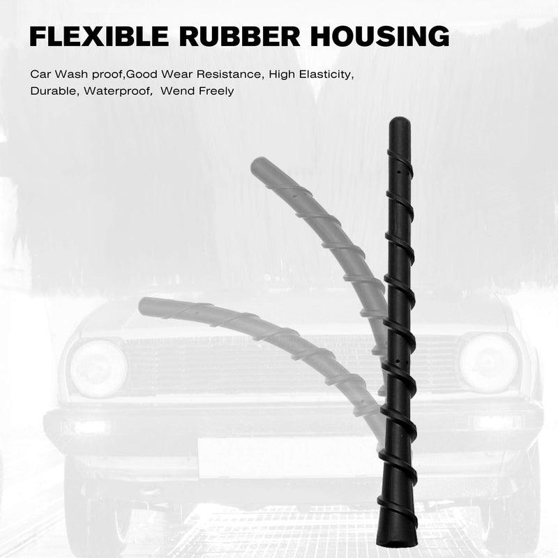 HUSUKU 7 inch Flexble Rubber Antenna for Mazda 2 3 5 6 CX-5 CX-7 Protege5 Mazdaspeed 3|Suzuki Aerio Swift scross sx4 Grand Vitara X-90 Xl7 Liana| Copper Core, 2 Aluminum Alloy Screws 7" Spiral Rubber