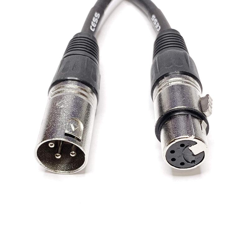 [AUSTRALIA] - CESS-007 XLR3M To XLR5F DMX512 Adaptor Cable - 3-Pin Male XLR To 5-Pin Female XLR DMX Turnaround 6 Inches - 2 Pack 