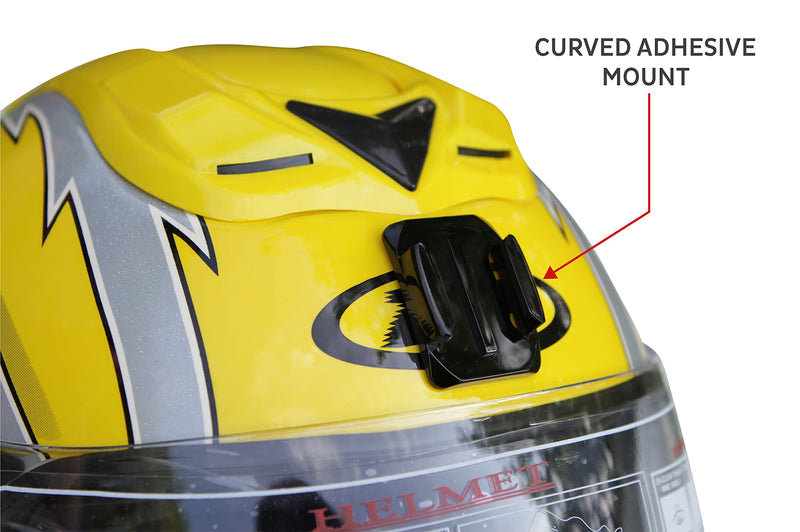 Adhesive Mounts for GoPro Cameras - 3x Curved & 3x Flat Mounts Bundle W/ 3M Sticky Pads- Tape Mount to Your Helmet/Bike/Board/Car- Fits ALL Go Pro Models - Premium Camera Accessories - 1 Year Warranty 3 Curved & 3 Flat Mounts