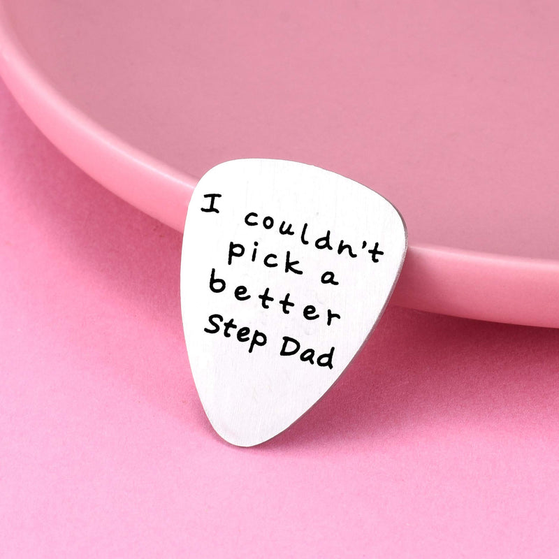 Step Dad Gifts for Father's Day - I Couldn't Pick A Better Step Dad Guitar Pick Gifts for Stepfather, Birthday Gift for Musician Stepdad (Style A) Style A