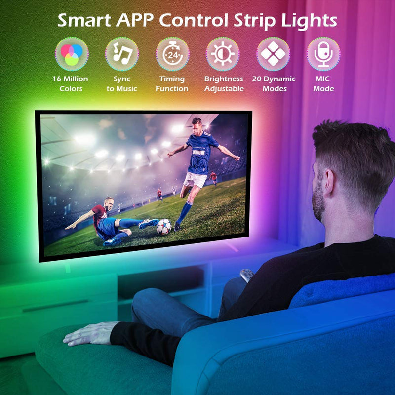 [AUSTRALIA] - Bluetooth led Strip Lights for TV, Led tv Backlight Color Changing Light Strips for 45 inch-65 inch TV USB Bias Lighting RGB led Strips with Bluetooth APP Sync to Music for TV,Bedroom,Kitchen 