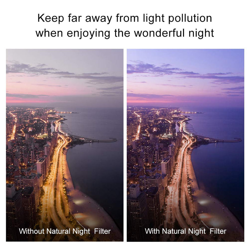 K&F Concept 67mm Clear-Natural Night Filter Light Pollution Reduction Filter for Night Sky/Star
