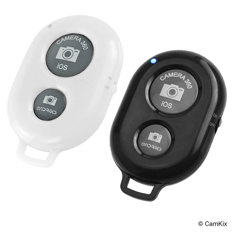 2X CamKix Camera Shutter Remote Control with Bluetooth Wireless Technology - Create Amazing Photos and Videos Hands-Free - Works with Most Smartphones and Tablets (iOS and Android) Black & White