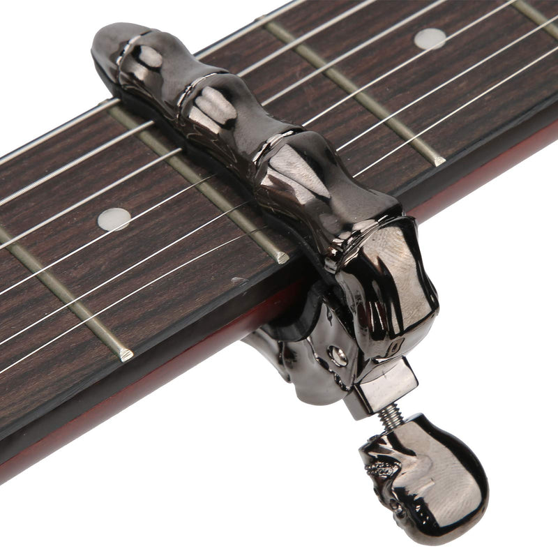 Guitar Capo Guitar Tuning Clamp Metal Quick-Change Adjustable Tightness Capo for Folk Acoustic Guitar Electric Guitar Ukulele Black