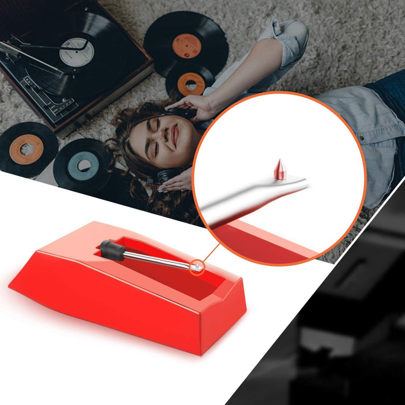 4 Pieces Record Player Needle Turntable Needles Record Player Stylus Record Player Needle Replacement Accessoriesfor Most Phonograph Vinyl Record Player(Red)