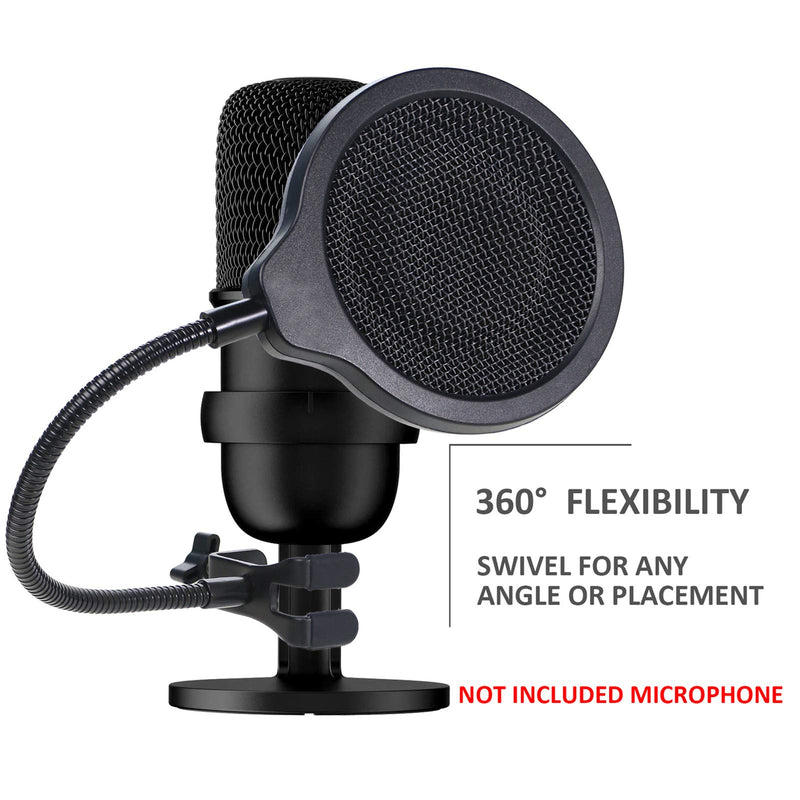 HyperX SoloCast Mic Pop Filter - 3 Layers Metal Windscreen with Flexible 360° Clip Wind Pop Screen Suitable for HyperX SoloCast Microphone by YOUSHARES