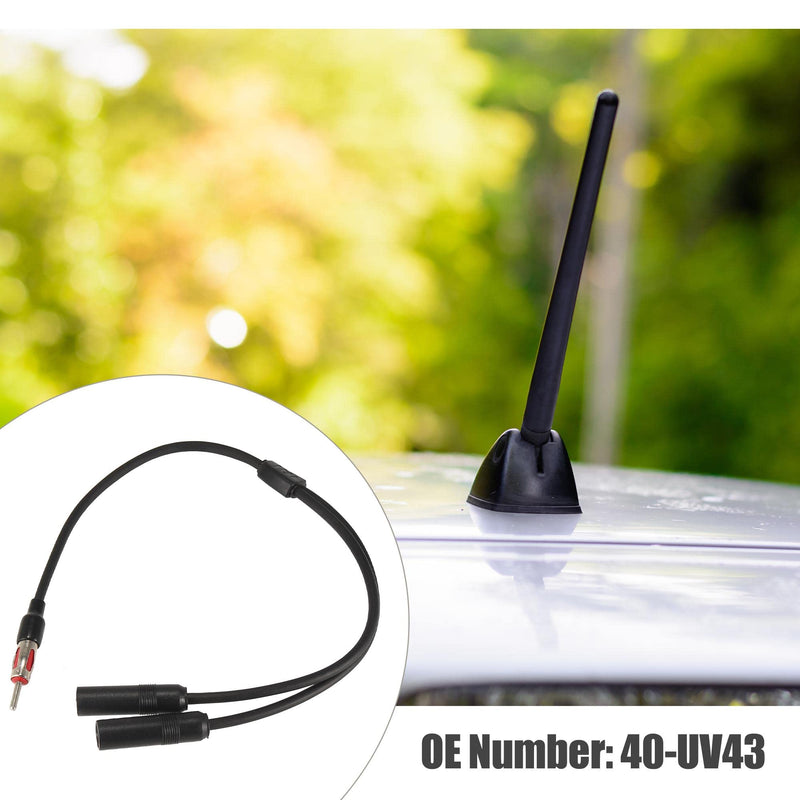 [AUSTRALIA] - X AUTOHAUX Universal Car Radio Auto Antenna Splitter 1 Male to 2 Female Aerial Adapter Plug Connector Cable FM AM Stereo Audio Y Shape Extension 40-UV43 