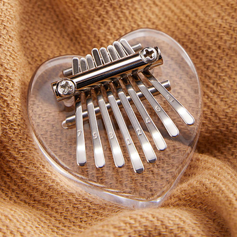 ller76 Cute Pocket Mini Kalimba, 8 Keys Thumb Piano, Beginner Musical Instrument heart