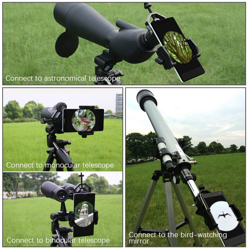 Universal Cell Phone Adapter Mount, 5cm-9cm Smartphone Clamp Mount Universal for Binocular Monocular Spotting Scope Astronomical Telescope Microscope
