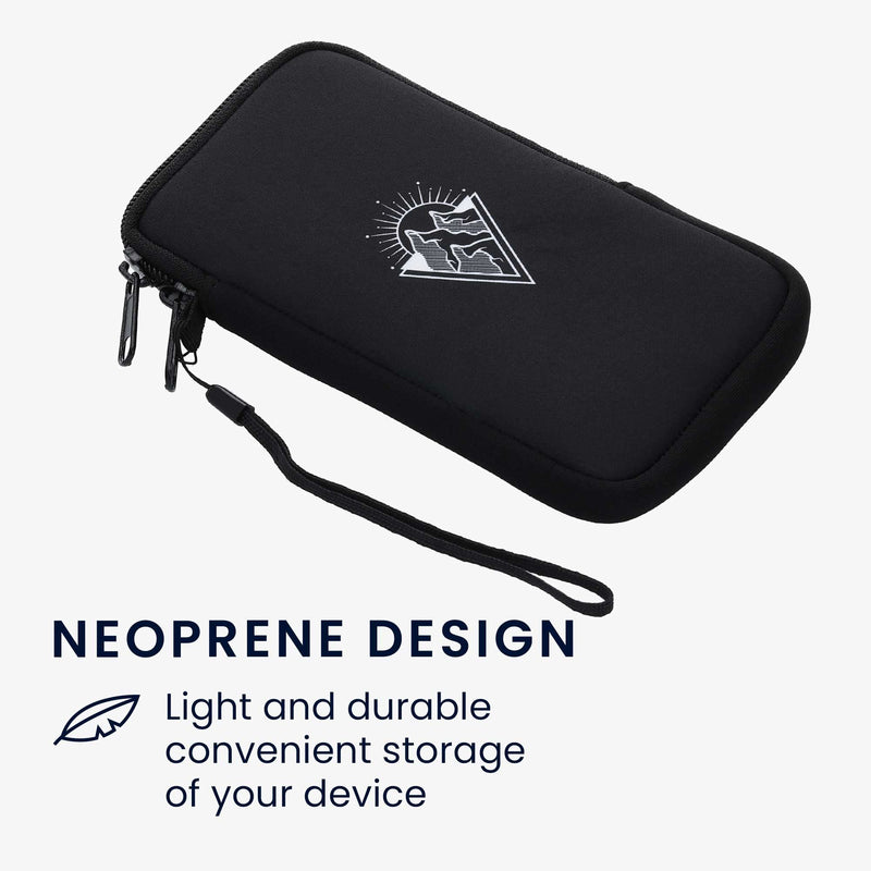 kwmobile Neoprene Sleeve for Smartphone Size XL - 6.7/6.8" - Shock Absorbing Pouch Case - Protective Phone Bag - Minimalist Mountain White/Black Minimalist Mountain 02-01