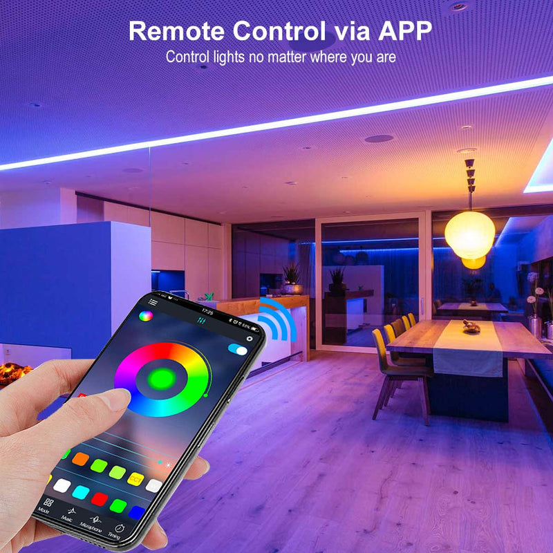 Ellercy Smart Led Strip Lights,RGB Led Lights 65.6ft for Bedroom with WiFi App and Remote Control